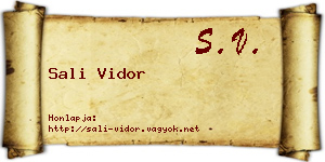 Sali Vidor névjegykártya